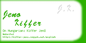 jeno kiffer business card