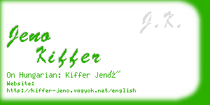 jeno kiffer business card